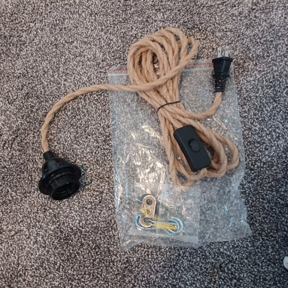 NEW! Macramé Hanging Light Fixture & Shade - Picture 6 of 7